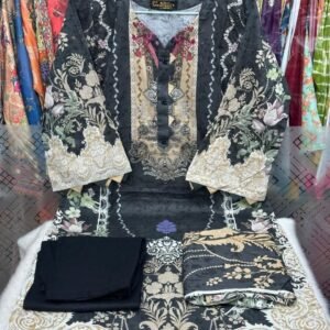 ADS-25010-স্টিচড জমজম সুইচ লন কটন থ্রি পিস