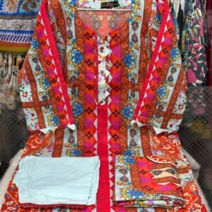 ADS-25011-স্টিচড জমজম সুইচ লন কটন থ্রি পিস